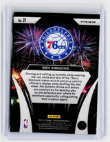 2021-22 Panini Prizm Fireworks #21 Ben Simmons Philadelphia 76ers - back