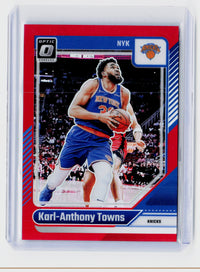 2024-25 Panini Donruss Optic Karl-Anthony Towns Red /99 #158 Knicks 66/99 - front