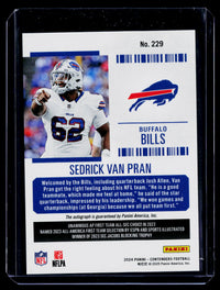 2024 Panini Contenders Football Rookie Ticket Sedrick Van Pran #229 Autograph - back