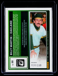 2025 Panini Donruss Optic Billy Martin Orange #68 /199 - back