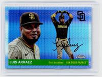 2025 Topps Chrome Luis Arraez San Diego Padres Hand-Signed Baseball Card - front