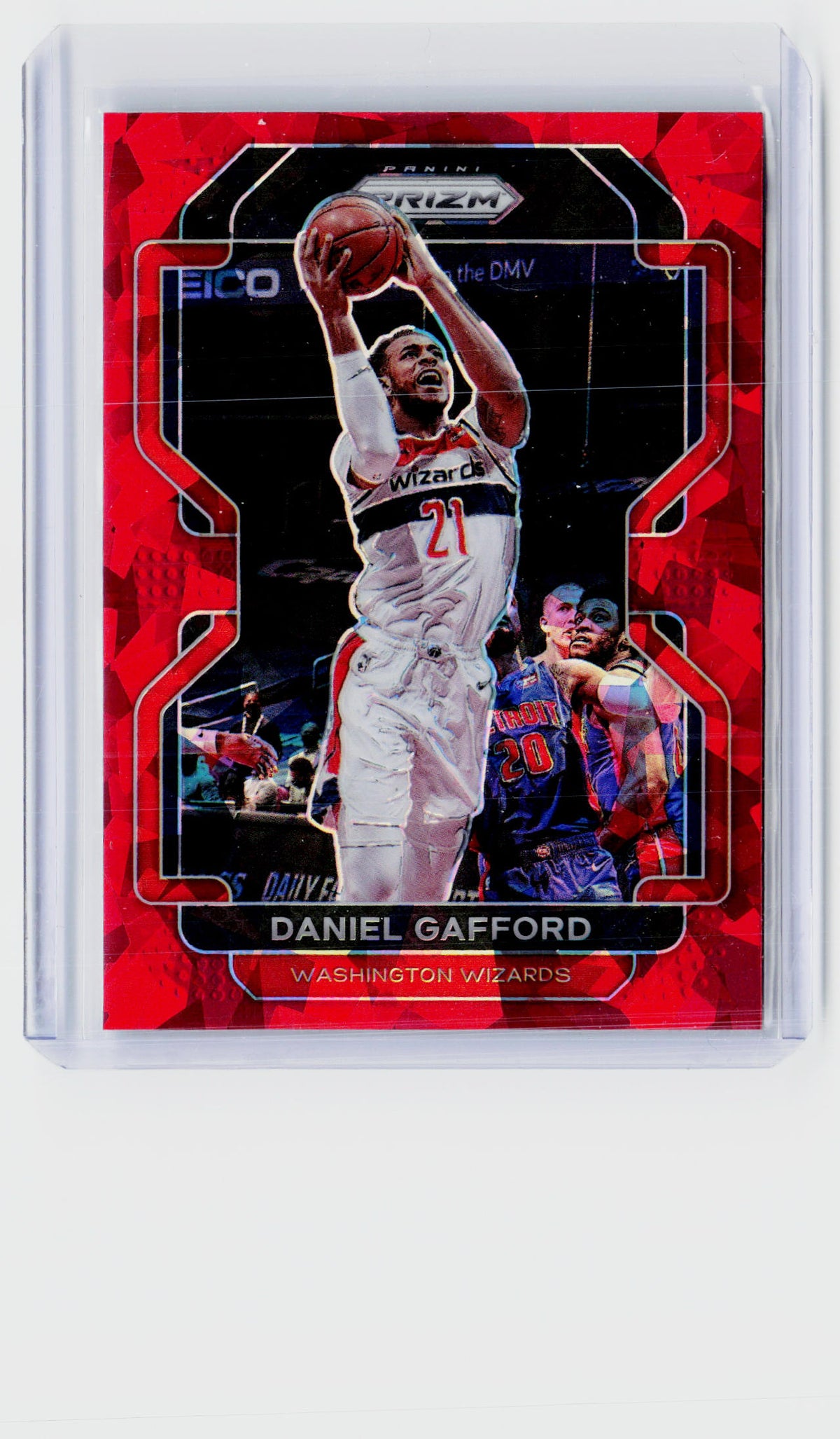 2021-22 Panini Prizm Basketball Daniel Gafford #125 Red Ice Prizm Washington Wizards - front