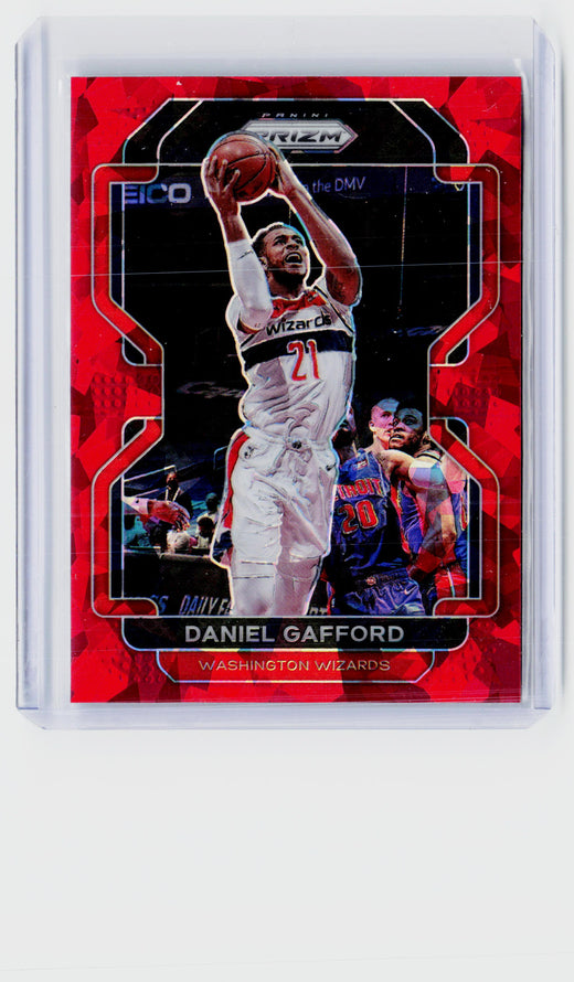 2021-22 Panini Prizm Basketball Daniel Gafford #125 Red Ice Prizm Washington Wizards - front