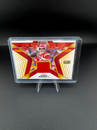 2025 Panini Score Football Stars of the NFL Patrick Mahomes II Memorabilia Card #SNJ-PMS - front