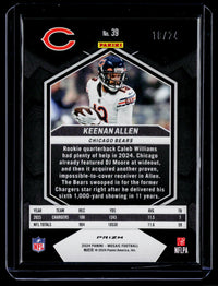 2024 Panini Mosaic Football Keenan Allen Gold Sparkle #39 18/24 - back