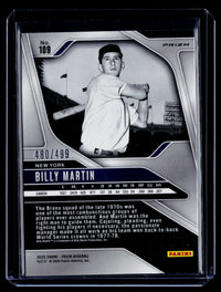 2025 Panini Prizm Baseball Billy Martin #109, Serial-Numbered /499 - back