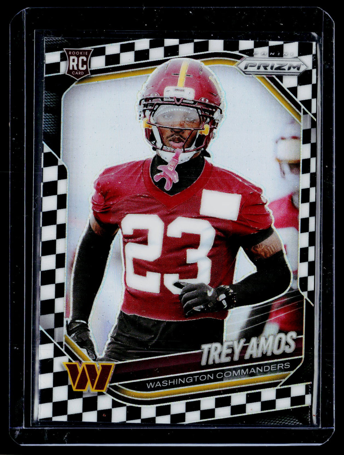 2025 Panini Prizm Football Trey Amos RC #400 Commanders checkerboard - front