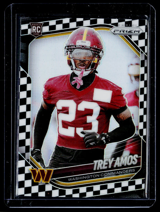 2025 Panini Prizm Football Trey Amos RC #400 Commanders checkerboard - front