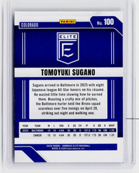 2026 Panini Donruss Elite Baseball Tomoyuki Sugano #100 - back