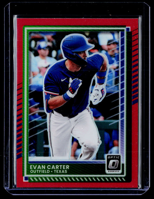 2025 Panini Donruss Optic Evan Carter Red Prizm #77 /99 - front