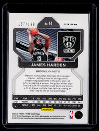 2021-22 Panini Prizm Basketball James Harden Blue Prizm #44 157/199 - back