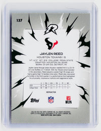 2026 Topps Chrome Football Jaylen Reed Rookie Refractor #137 Houston Texans - back