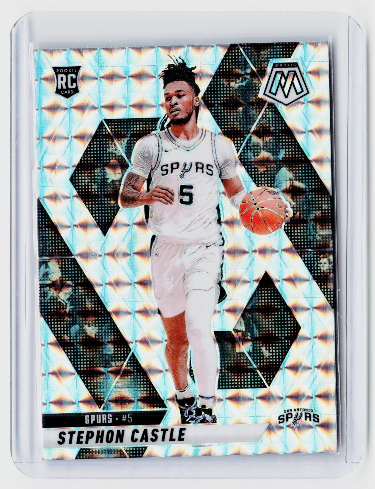 2024-25 Panini Mosaic Stephon Castle Rookie #236 San Antonio Spurs - front