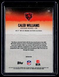 2025 Topps Signature Class Refractor RC #11 Caleb Williams Chicago Bears - back
