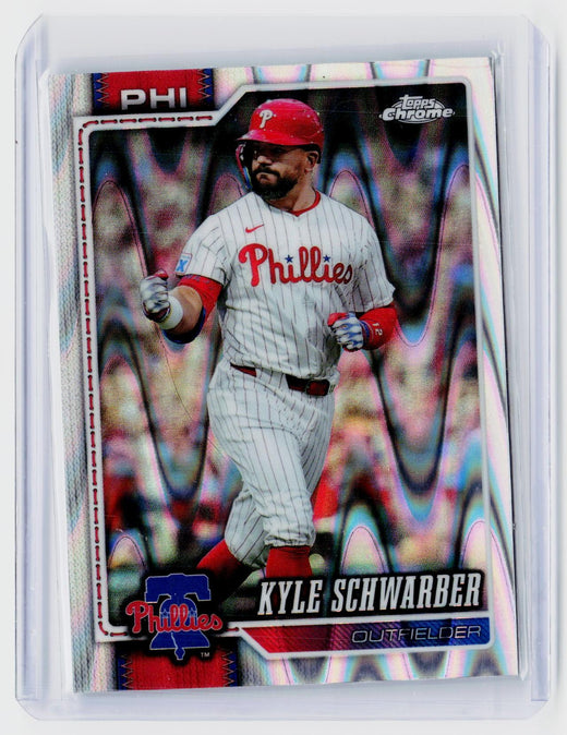 2026 Topps Chrome Kyle Schwarber #123 RayWave Refractor Philadelphia Phillies - front