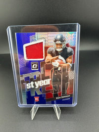 2023 Panini Donruss Optic 1st Year Fresh Bijan Robinson #FYF-BR Blue Hyper Rookie 1st Year Fabric - front