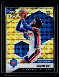2020-21 Panini Mosaic NBA Debut Saddiq Bey Rookie #276 Detroit Pistons - front