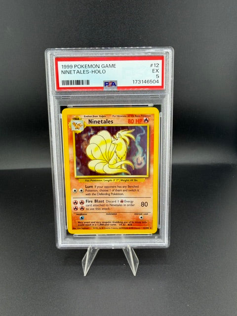 1999 Wizards of the Coast Pokémon Game Ninetales Holo #12 PSA EX 5 - front