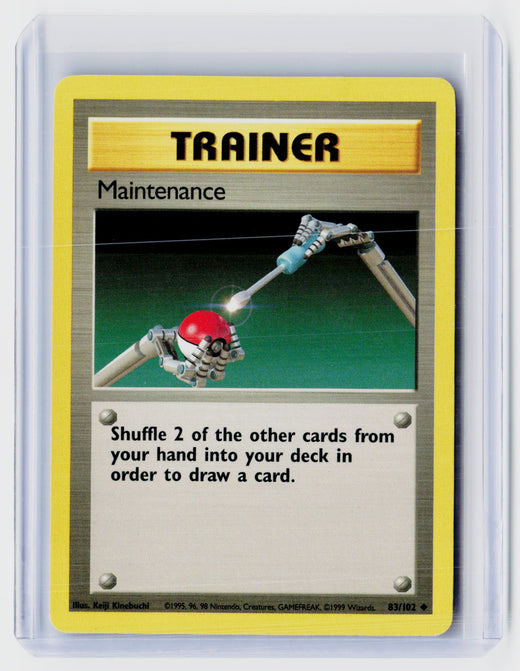 1999 Pokémon Base Set Maintenance Trainer #83/102 - front