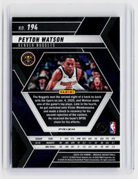 2024-25 Panini Mosaic Basketball Peyton Watson #194 Denver Nuggets - back