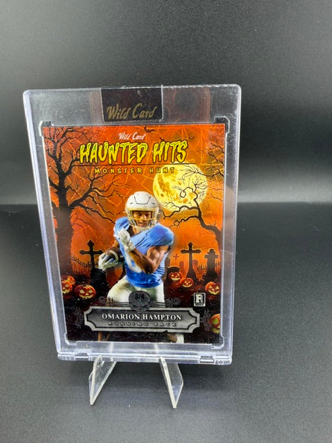 2025 Wild Card Haunted Hits Monster Hunt Omarion Hampton NHC-OH Football Card - front