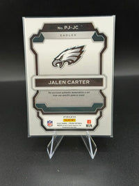 2023 Panini Prizm Football Premier Jerseys Pink Prizm Jalen Carter Rookie #PJ-JC - back