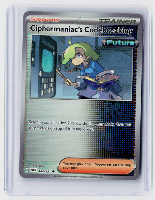 2025 Pokémon Prismatic Evolutions Ciphermaniac's Codebreaking 104/131 Reverse Holo - front