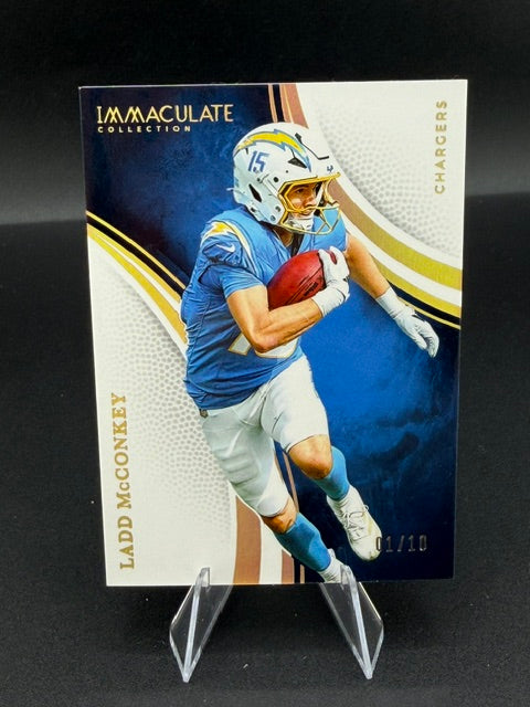 2025 Panini Immaculate Collection Ladd McConkey Gold Rookie #18 /10 - front