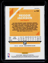 2019-20 Panini Donruss Optic Reggie Jackson #106 Base Pink Pistons - back