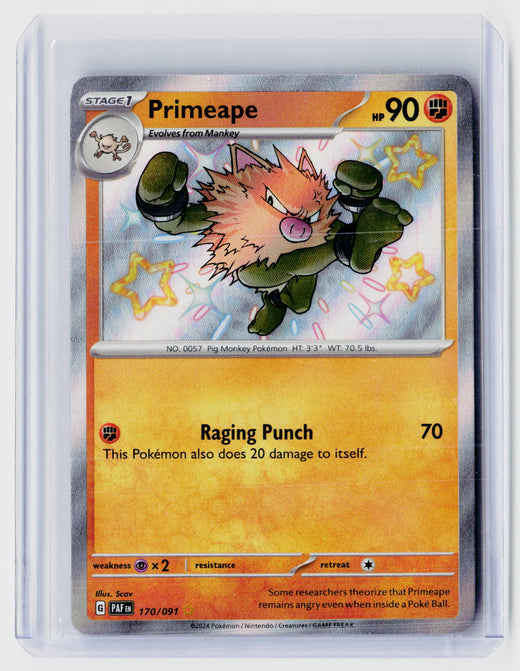 2024 Pokémon Paldean Fates Primeape Shiny Rare 170/091 - front