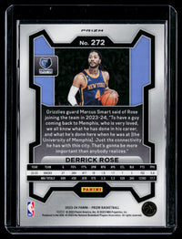 2023-24 Panini Prizm Basketball Derrick Rose Blue Wave Prizms #272 - back