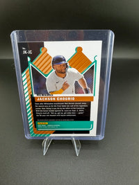 Panini 2025 Donruss Jersey Kings Jackson Chourio #JK-JC Orange Ice MEM - back