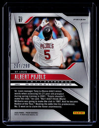2025 Panini Prizm Baseball Albert Pujols Red Prizm #97 /299 - back