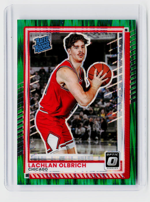 2025 Panini Donruss Optic Rated Rookie Lachlan Olbrich #40 Green Holo /135 - front