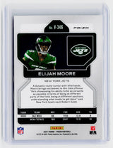 2021 Panini Prizm Football Elijah Moore Rookie Variation Green Prizm V-346 - back