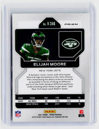 2021 Panini Prizm Football Elijah Moore Rookie Variation Green Prizm V-346 - back