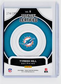 2024 Panini Totally Certified On Target Tyreek Hill #9 Mirror Platinum Silver /299 - back