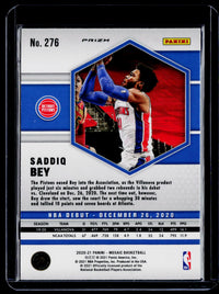 2020-21 Panini Mosaic NBA Debut Saddiq Bey Rookie #276 Detroit Pistons - back