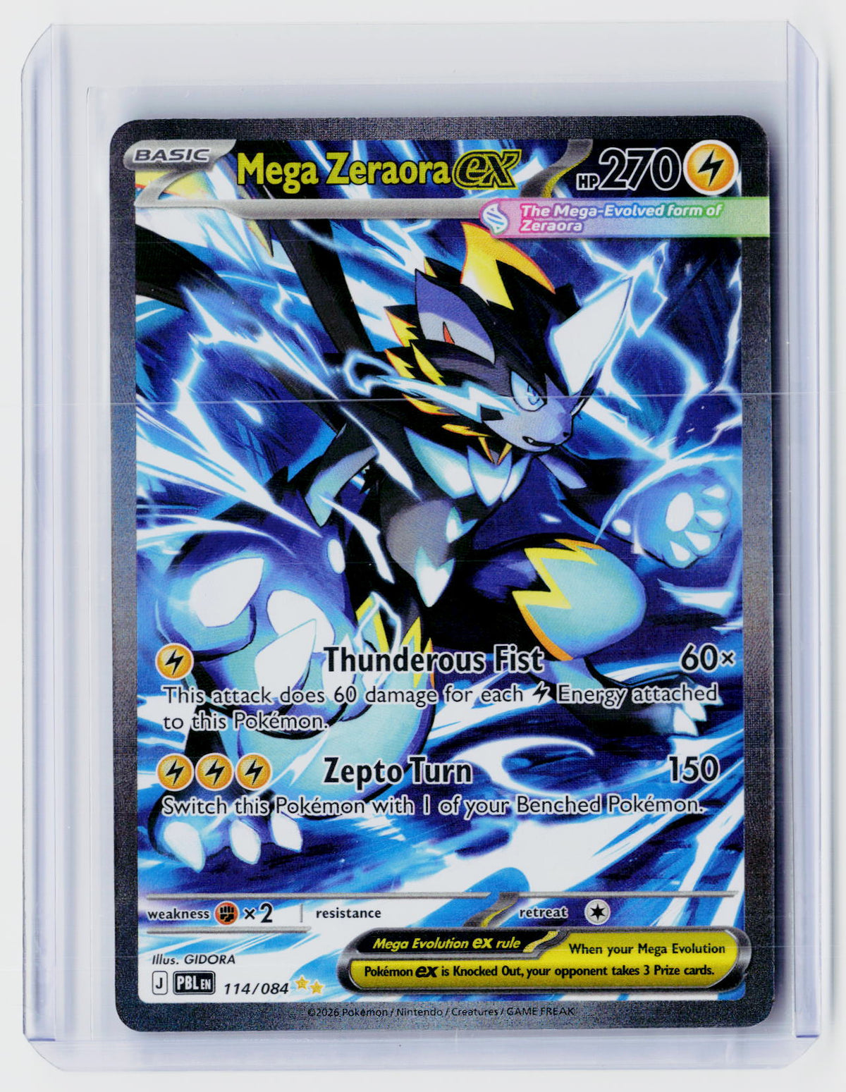 2025 Pokémon Mega Evolution Perfect Order Mega Zeraora ex 114/084 - front