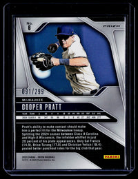 2025 Panini Prizm Baseball Cooper Pratt Red Prizm #6 /299 - back