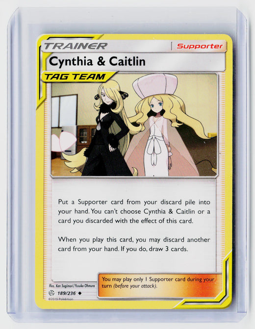 2019 Pokémon Unified Minds Cynthia & Caitlin Tag Team 189/236 - front