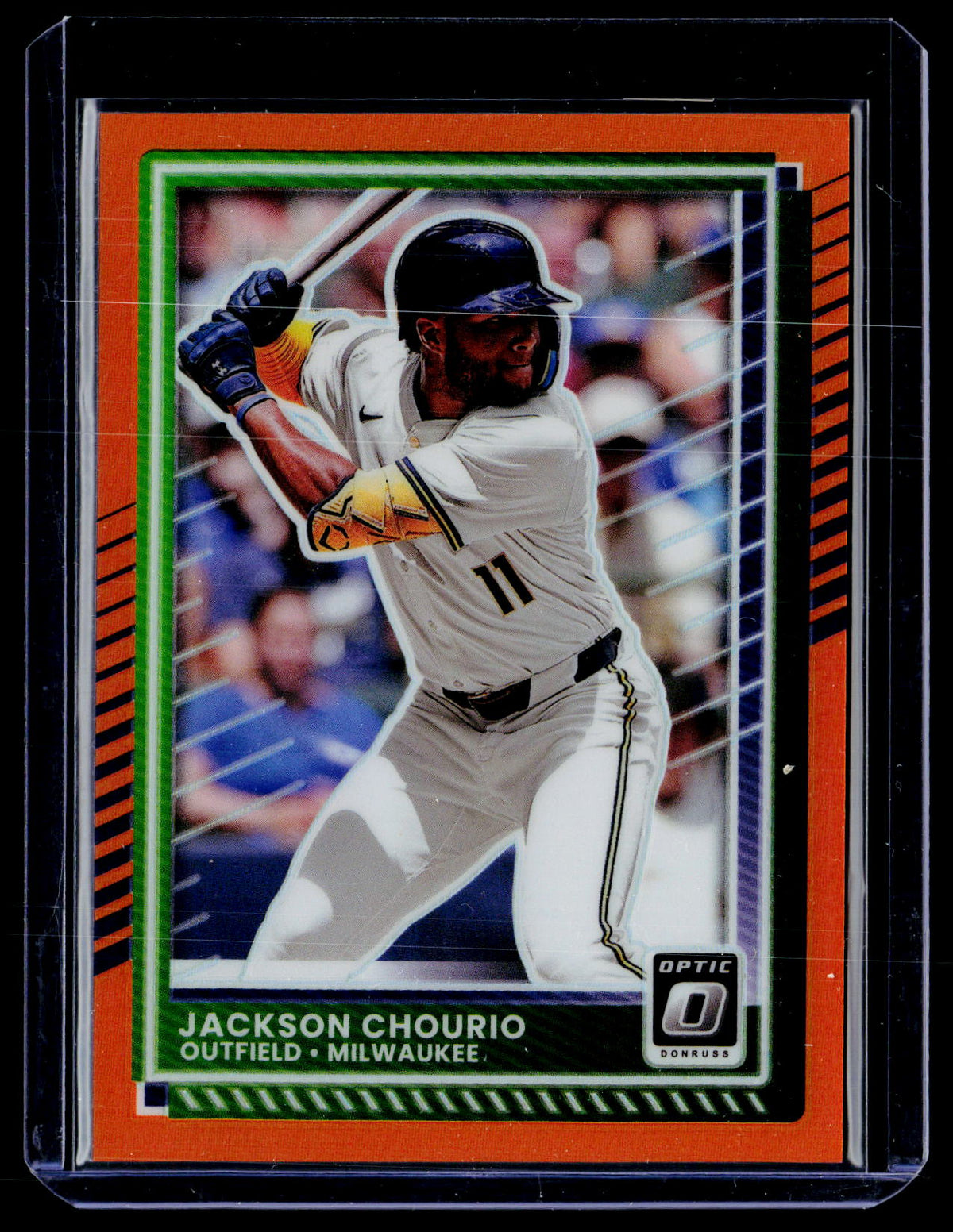 2025 Panini Donruss Optic Baseball Jackson Chourio Orange /199 #99 - front