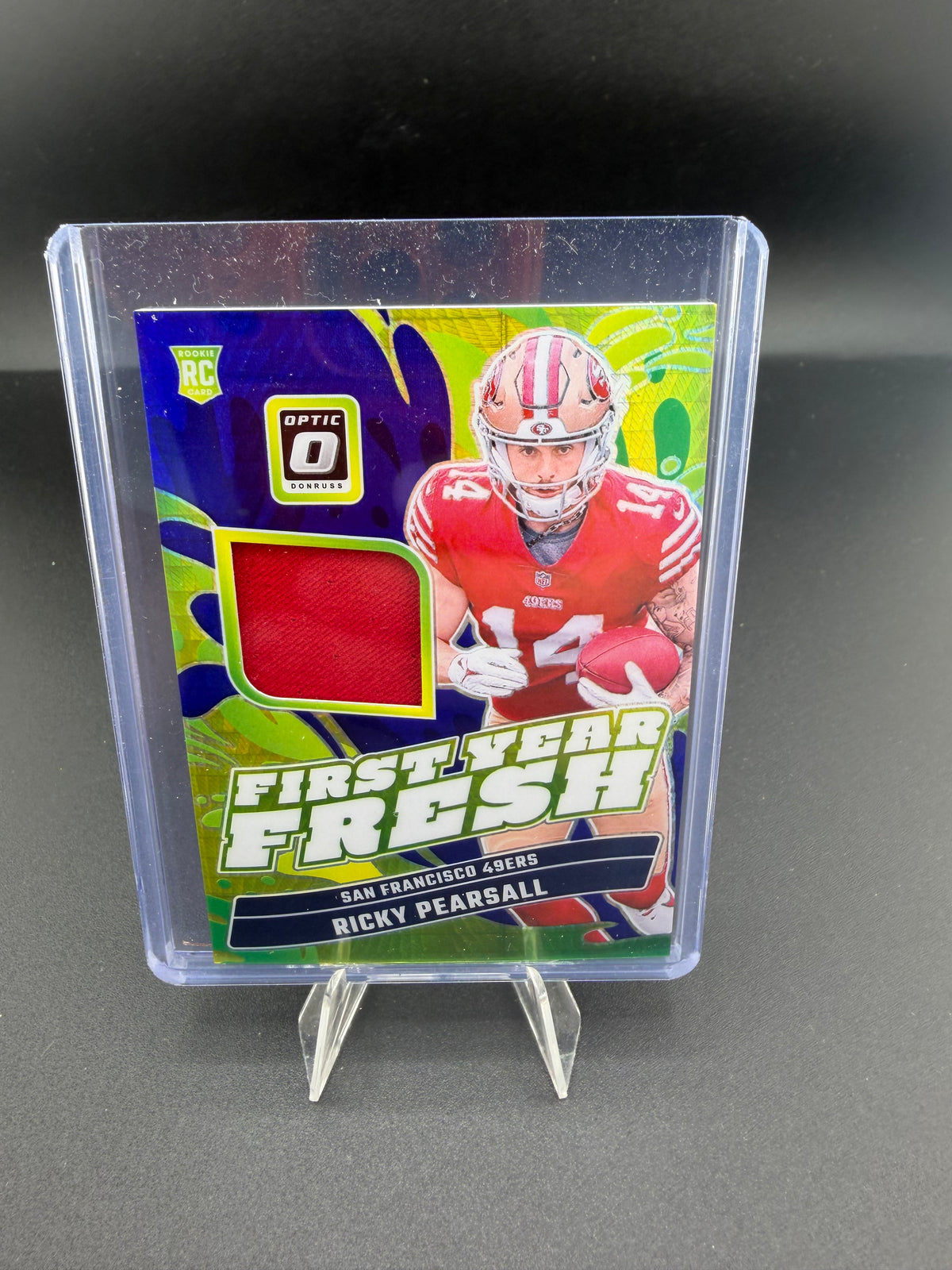 2024 Panini Donruss Optic First Year Phenoms Ricky Pearsall Rookie Memorabilia Card FYF-RPL - front