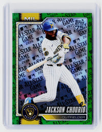 2026 Topps Series 2 Jackson Chourio Green Parallel /99 #448 Milwaukee Brewers - front