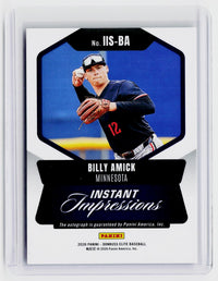 2026 Panini Donruss Elite Baseball Instant Impressions Billy Amick Autograph - back