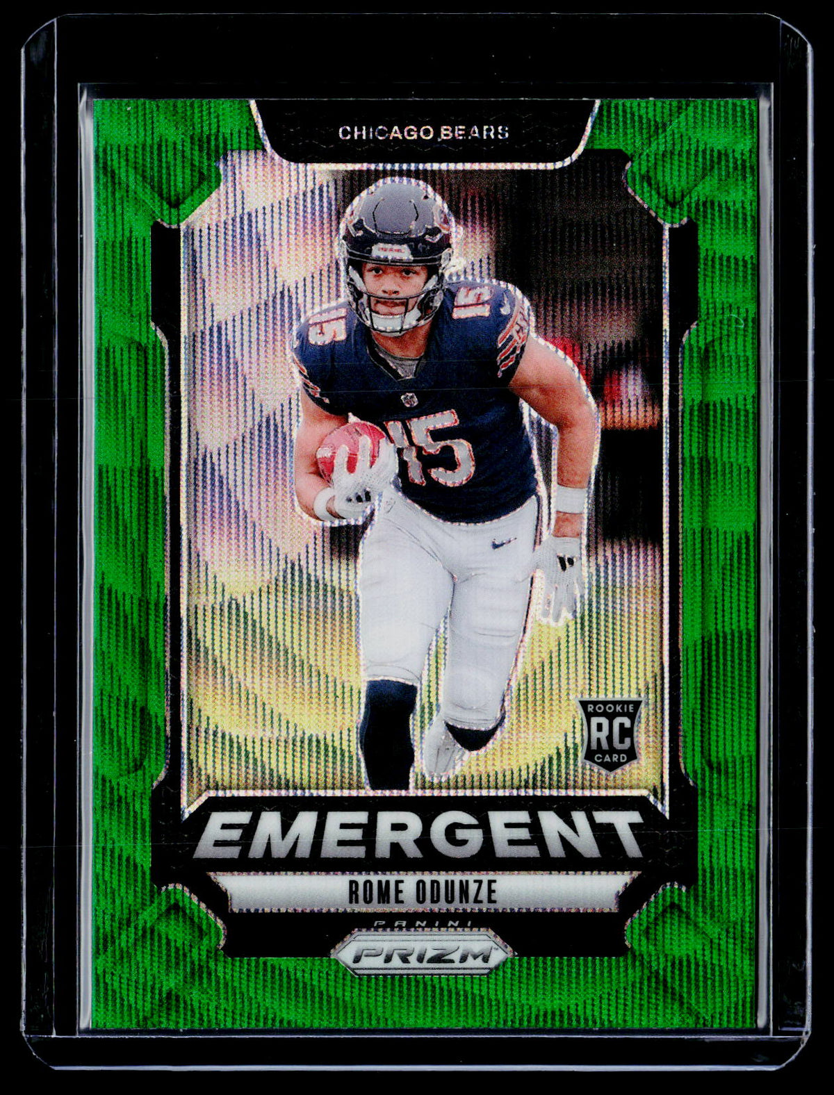 2024 Panini Prizm Football Green Wave Rookie Rome Odunze #11 Chicago Bears - front