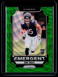 2024 Panini Prizm Football Green Wave Rookie Rome Odunze #11 Chicago Bears - front
