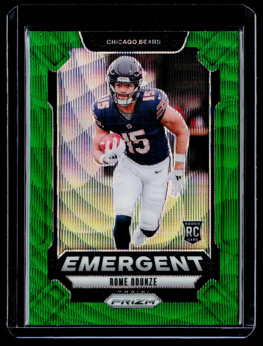 2024 Panini Prizm Football Green Wave Rookie Rome Odunze #11 Chicago Bears - front