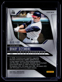 2025 Panini Prizm Baseball Grady Sizemore Pulsar Prizms #206 /499 - back
