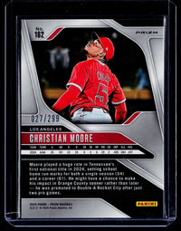 2025 Panini Prizm Baseball Christian Moore Red Prizm #162 /299 - back